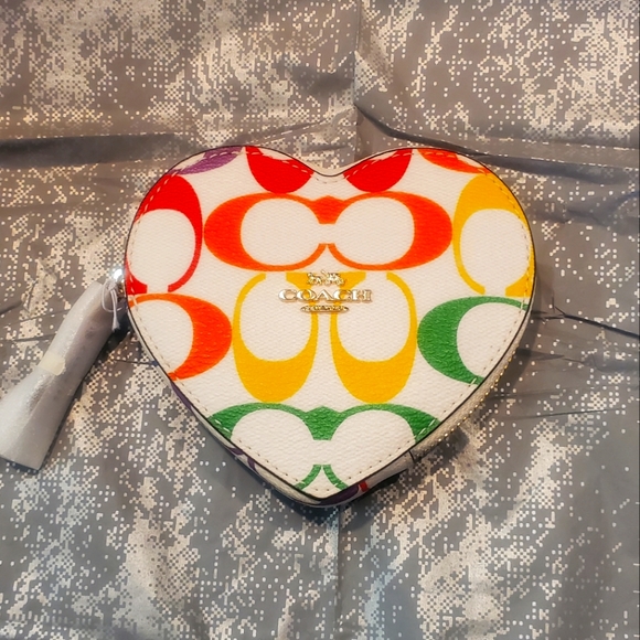 Coach Handbags - Coach Limited Edition Rainbow Heart Coin Purse